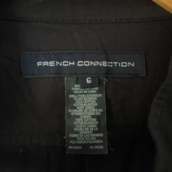 French Connection 3/4 Sleeve Button Up Smock Black Jacket Size 6 - Picture 10 of 14